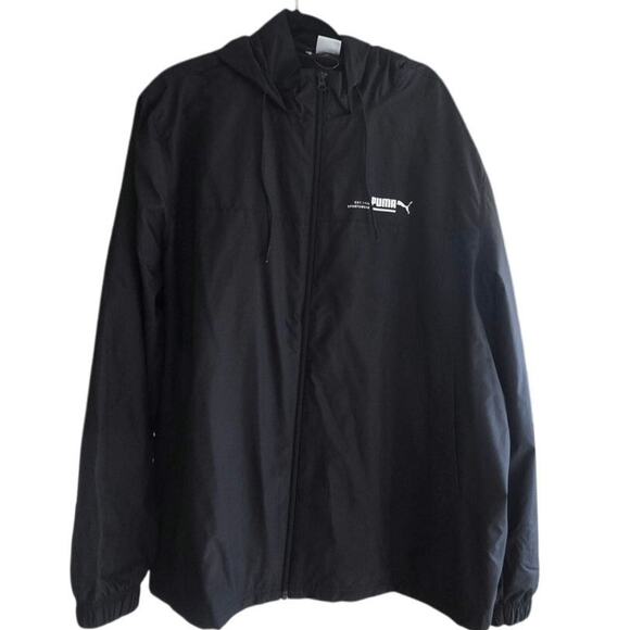 Puma Men's Black Windbreaker Zip Up Jacket XXL - Picture 1 of 6